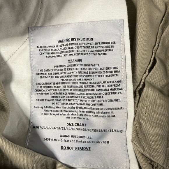 AXE FR 38x30‎ Flame Resistant Work Pants CAT2 NFPA2112 NWT Khaki - Picture 8 of 14